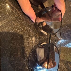 Betsey Johnson Black Aviator Sunglasses